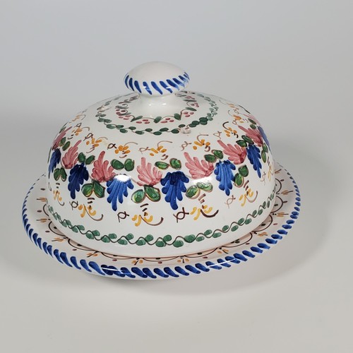 Cruz Pottery-Spain Ceramic Hand Painted Cheese Dish with Domed Lid - Picture 5 of 14