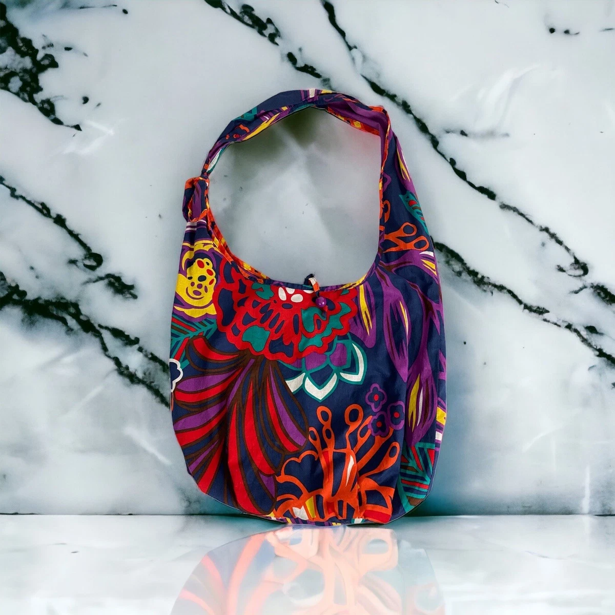 Old Navy Red Blue Shoulder Bag Floral Travel Bag Colorful eBay