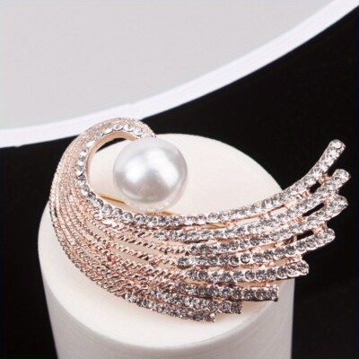 High-end Temperament Design Sense Wavy Set Imitation Pearl Brooch