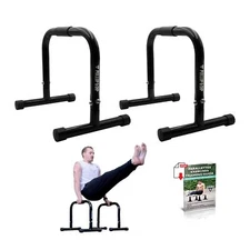 PULLUP & DIP Fitness Parallettes, Medium Parallette Bars For Calisthenics, Cr...