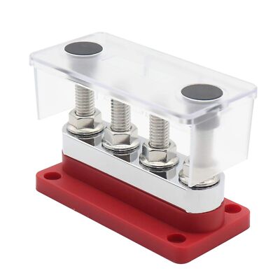 600A Power Distribution Block Bus Bar 4 x 3/8 Posts 48V DC Busbar Box Heavy duty