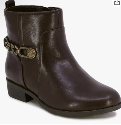 NINE WEST Kids Big Girls Amara Bootie - Brown - NEW