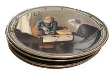 vintage set of 4 Norman Rockwell  Plates  Knowles China