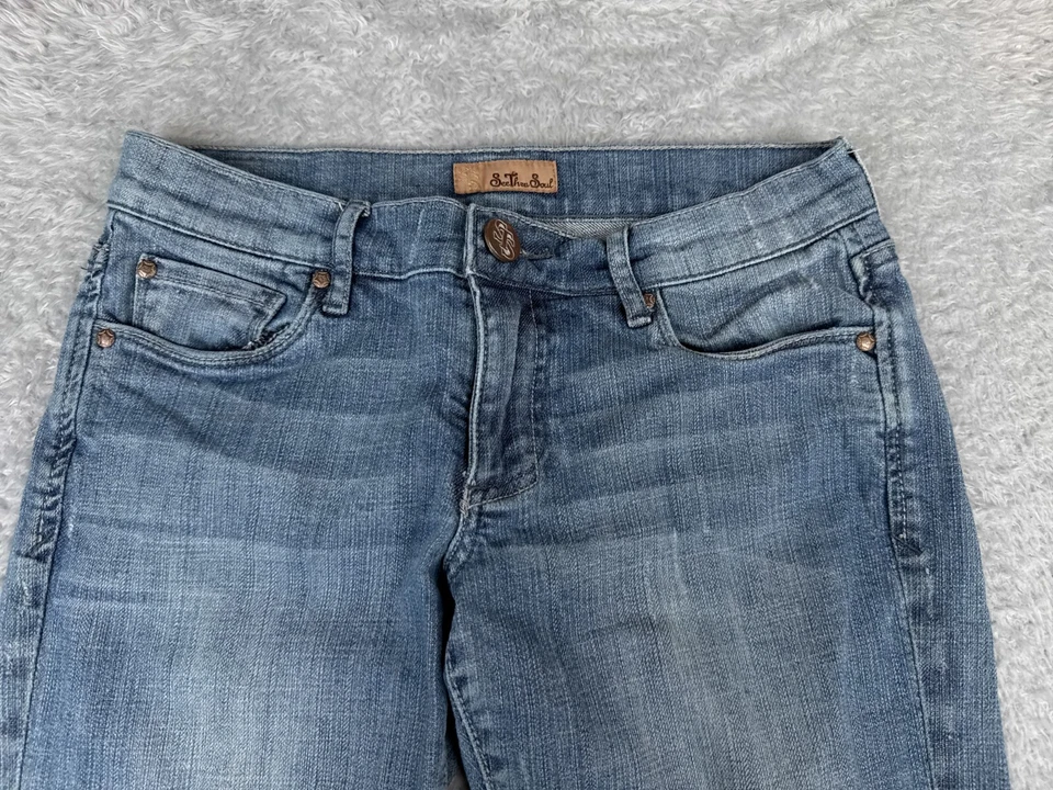 See Thru Soul Jeans Womens 26 Blue Denim Jeans I Am Frankie Boot Cut Low 26x30 - Image 4 of 4