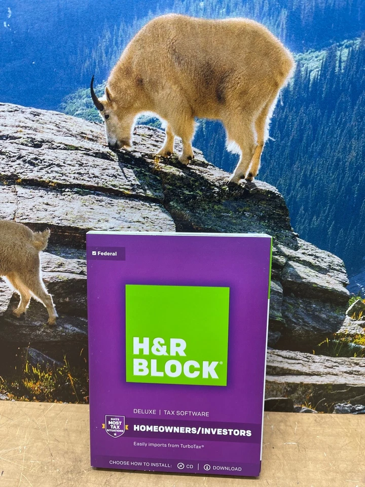 2017 H&R Block DELUXE turbo Federal (NO State) Tax Cut New sealed CD in BOX USA - Image 2 of 4