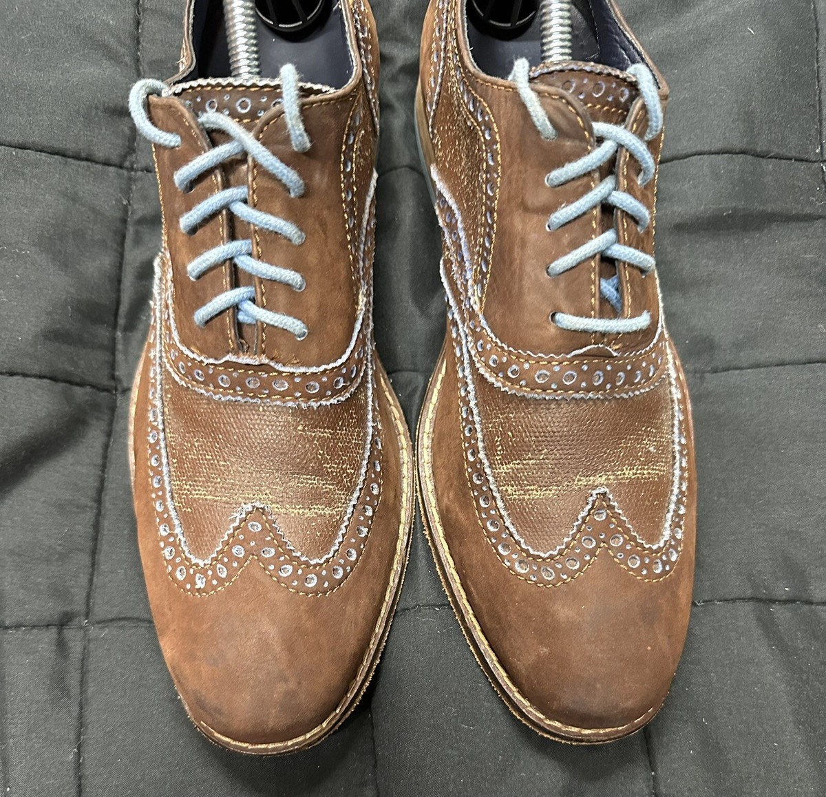 Cole Haan Air Brown Blue Wingtip Derby Dress Shoes C11518 