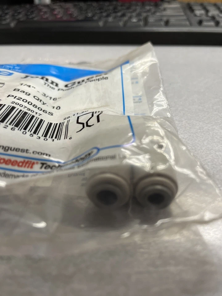 John Guest Reducing Union - 1/4 x 3/16 Part # P1200806S : 10 pk - Image 3 of 4