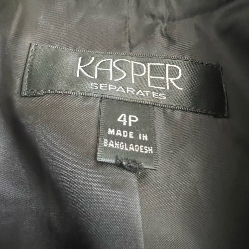 Women's Kasper Light Green Multi Color Fully Lined Open Jacket/Blazer Size 4P - Picture 3 of 10