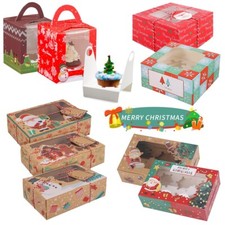 10~100X Christmas Candy Cookie Boxes Bakery Gift Cupcake Muffin Cake Boxes Xmas