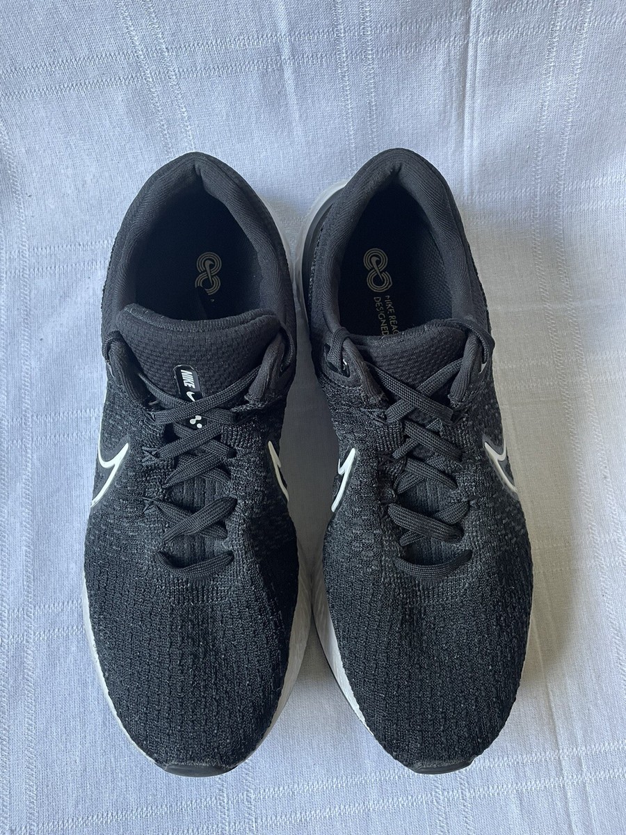 Nike React Infinity Run Flyknit Black White Running Shoes  display picture 3