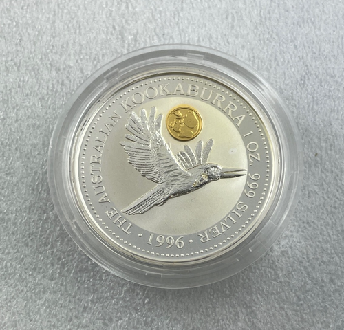 1996 Australian Kookaburra 1oz Silver Coin With PANDA Privy Mark - Perth Mint - - Foto 2 di 7