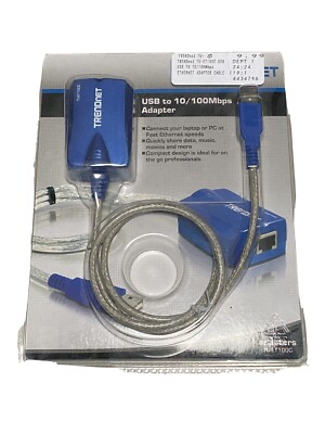 TRENDnet TU-ET100C USB to 10/100Mbps Fast Ethernet Adapter.  Brand new sealed