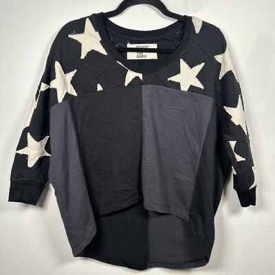 House of the Gods Sweatshirt Black Gray Women s Size XS Stars Goth