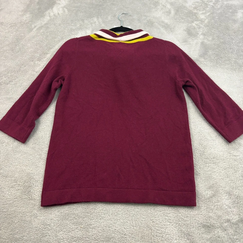 Suéter Boden Ellie de Lana Mezcla de Cachemira Cuello Atado para Mujer 6 Púrpura Manga 3/4 Trabajo Foto 2 de 4