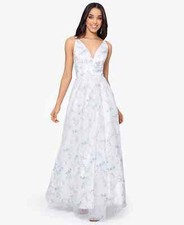 Blondie Nites Juniors Glittered Lace-Up Gown Color White Size 11 Style 4866BN