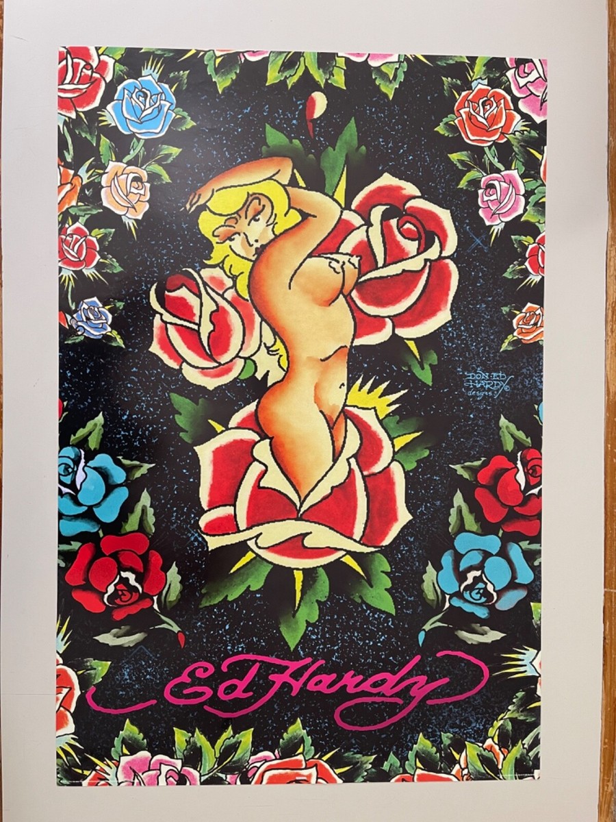ED HARDY,TATTOOS, 'HAWAIIAN LADY' ,RARE AUTHENTIC LICENSED 2007