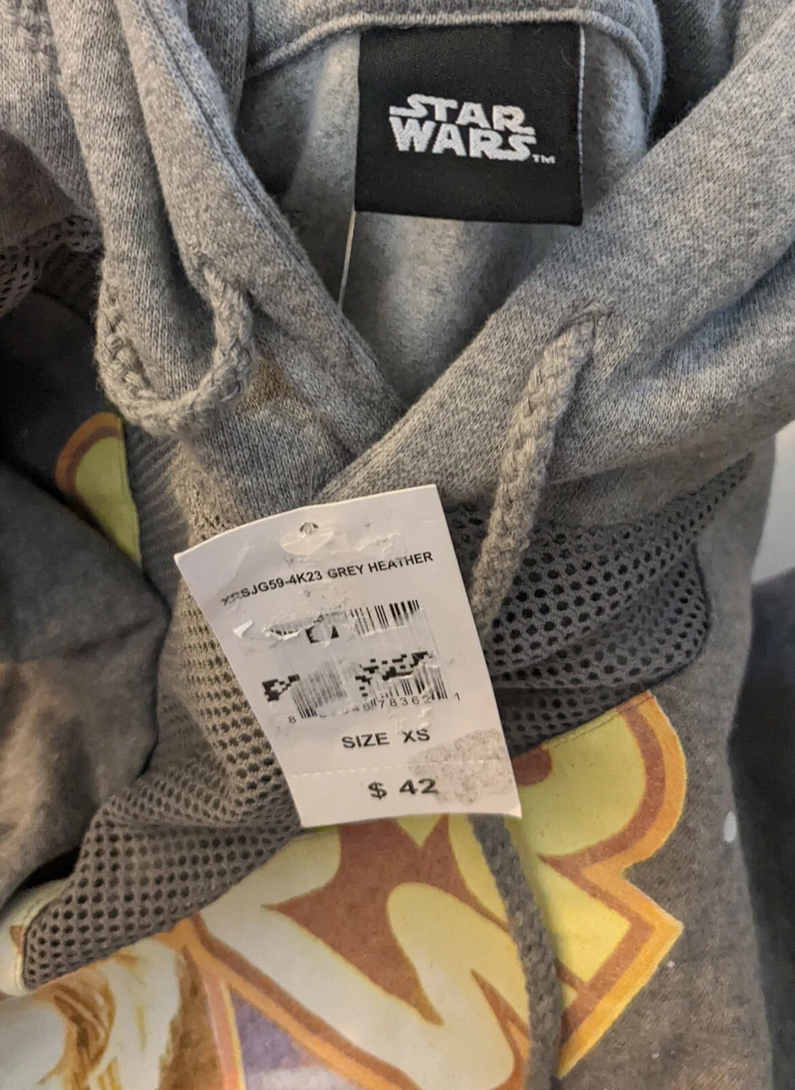 Light Gray Grey Heather Star Wars Pullover Hoodie Size XS