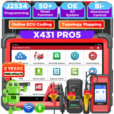  20% OFF LAUNCH X431 PRO 5 PAD V+ Diagnostic Scanner Tool J2534 2 Years Update