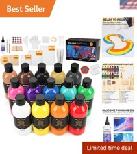 Large Volume Acrylic Pour Paint Set with Tool...