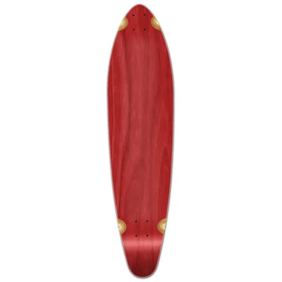 Yocaher Kicktail Blank Longboard Deck - Stained Red (DECK ONLY)