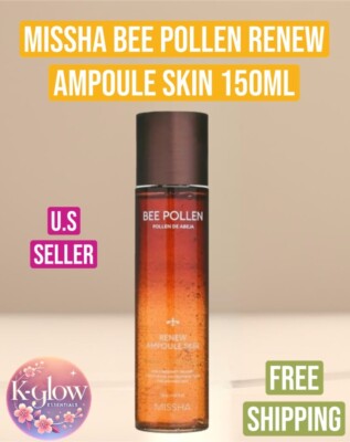 Missha Bee Pollen Renew Ampoule Skin (150ml)  Authentic & Trusted U.S. Seller
