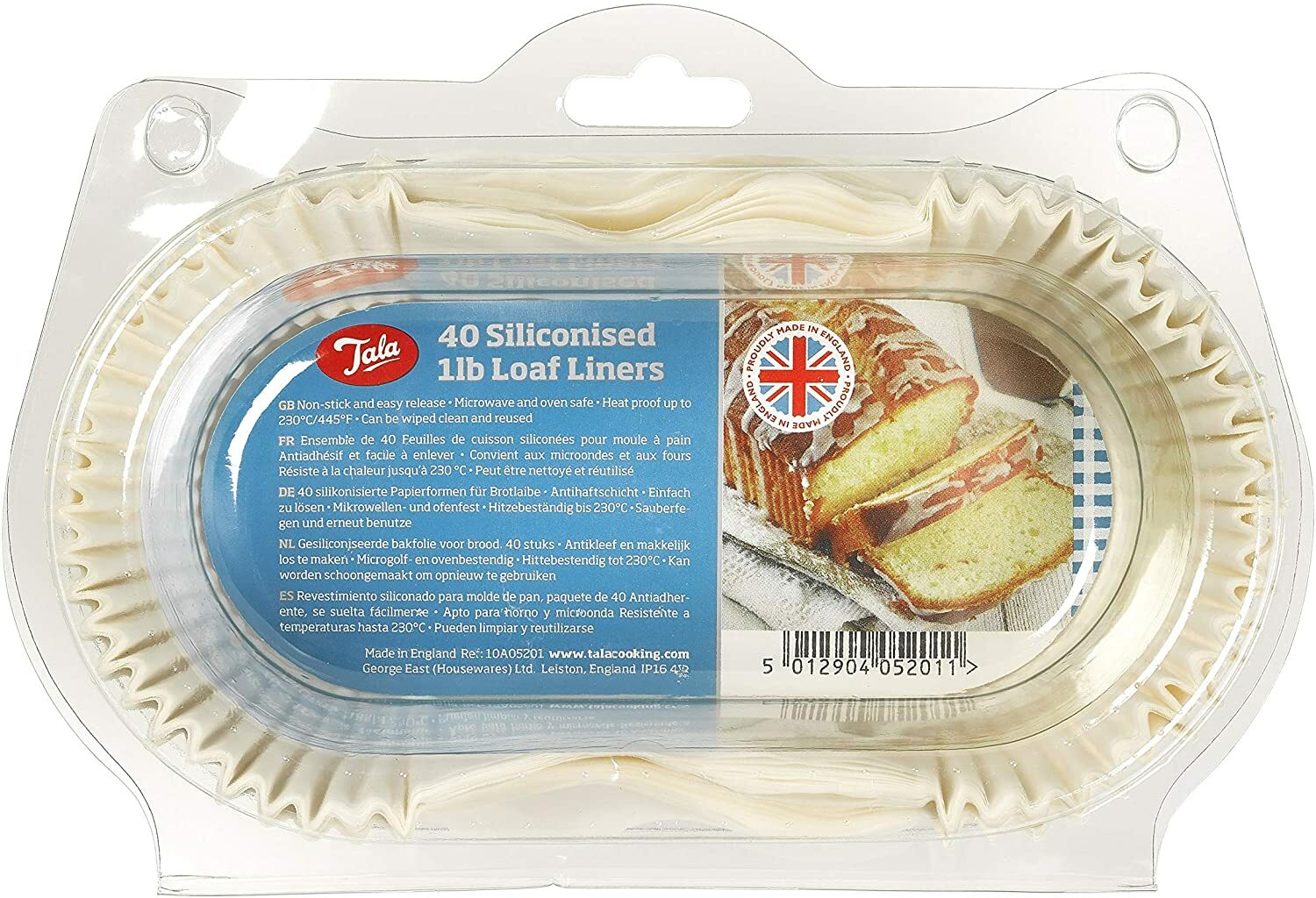 40x Tala Baking Cooking Siliconised Reuseable Greaseproof Loaf Liners - 1lb