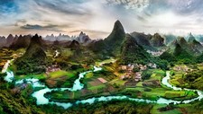 Landscape water nature li river china Custom Gaming Mat Desk