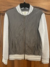 Boys Nordstrom Tucker And Tate Grey Lightweight Baseball Jacket 7/8 EUC