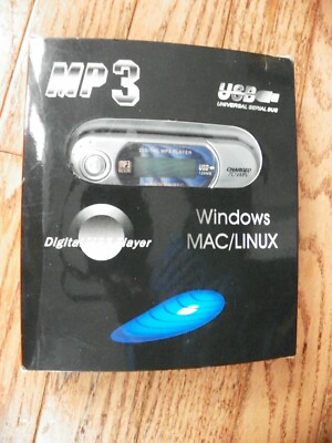 NEW DIGITAL MP3 PLAYER WINDOWS MAC/LINUX USB UNIVERSAL SERIAL BUS 128 MB SILVER
