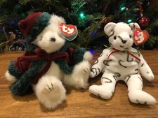 NWT Ty Beanie Baby Christmas Bear Lot 2001 Cand-e and 2000 Santa