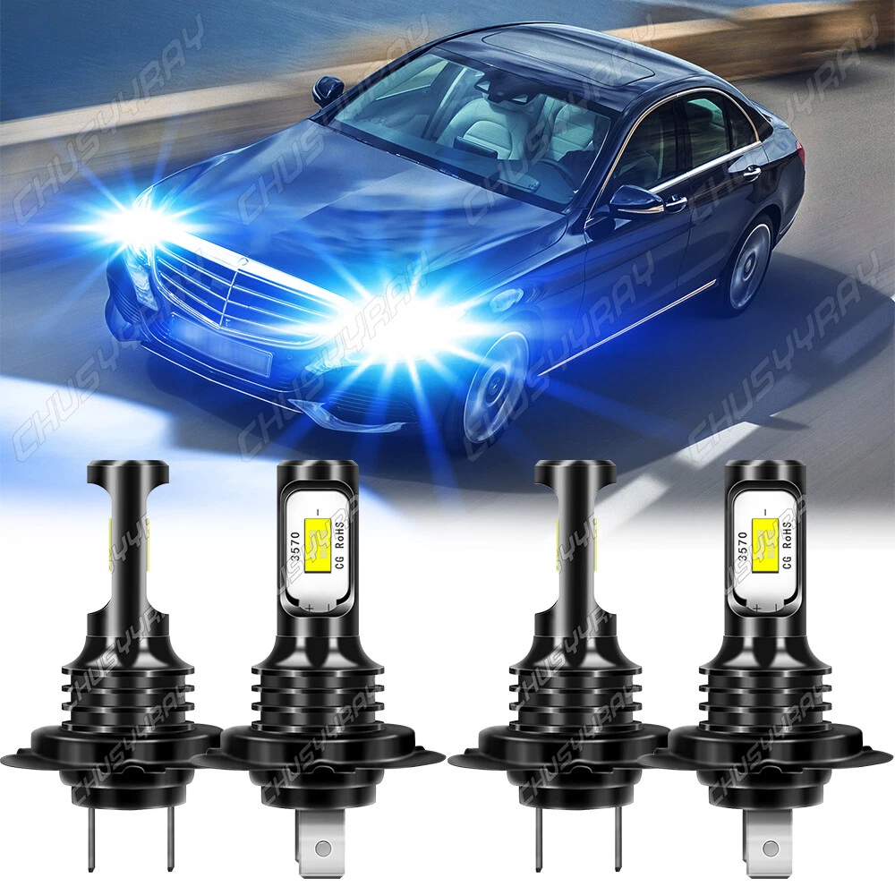 For Mercedes-Benz C250 C300 C350 4pcs Combo Headlight High & Low Beam LED Bulbs