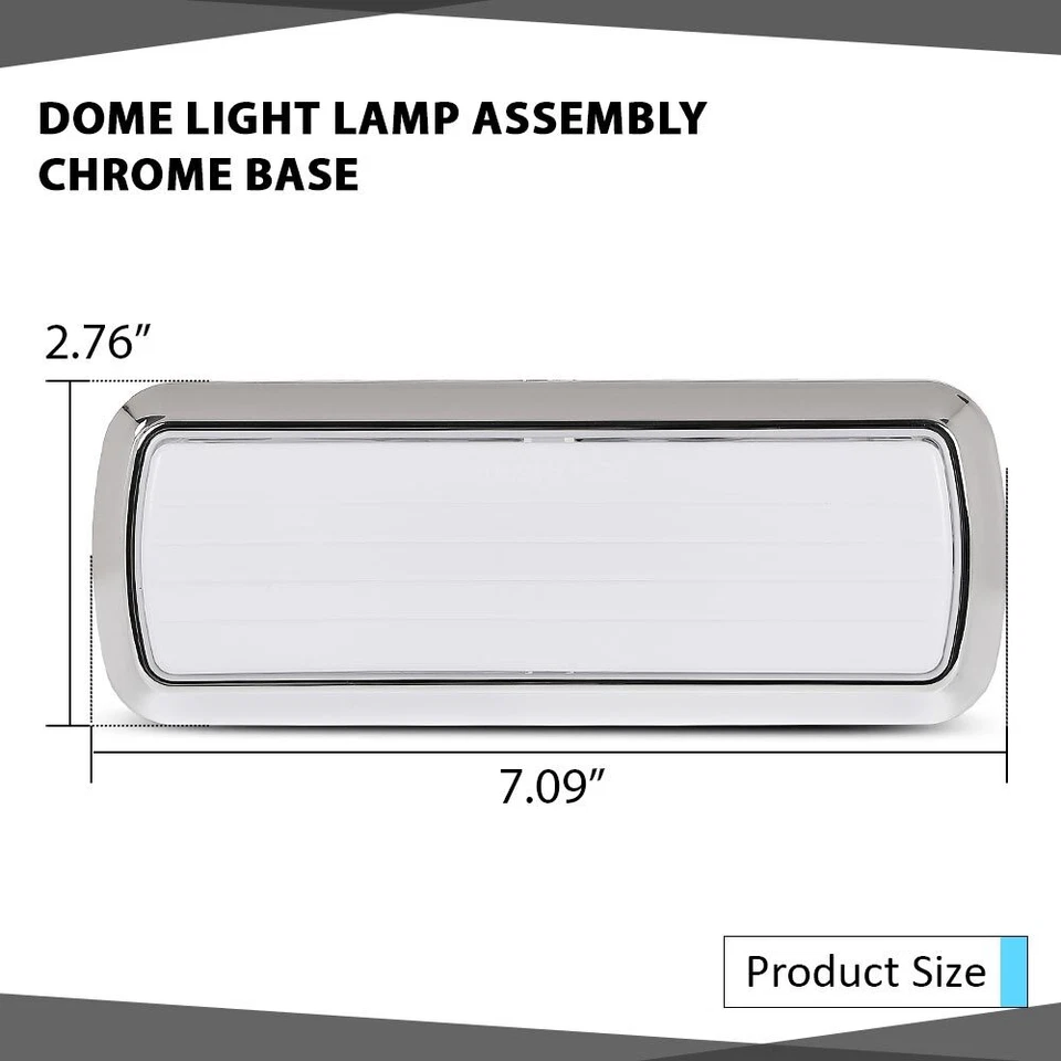 Dome Light Lamp Assembly Chrome Base Fit For 60-72 Chevy GMC Pickup C/K 10 20 - Imagem 4 de 4