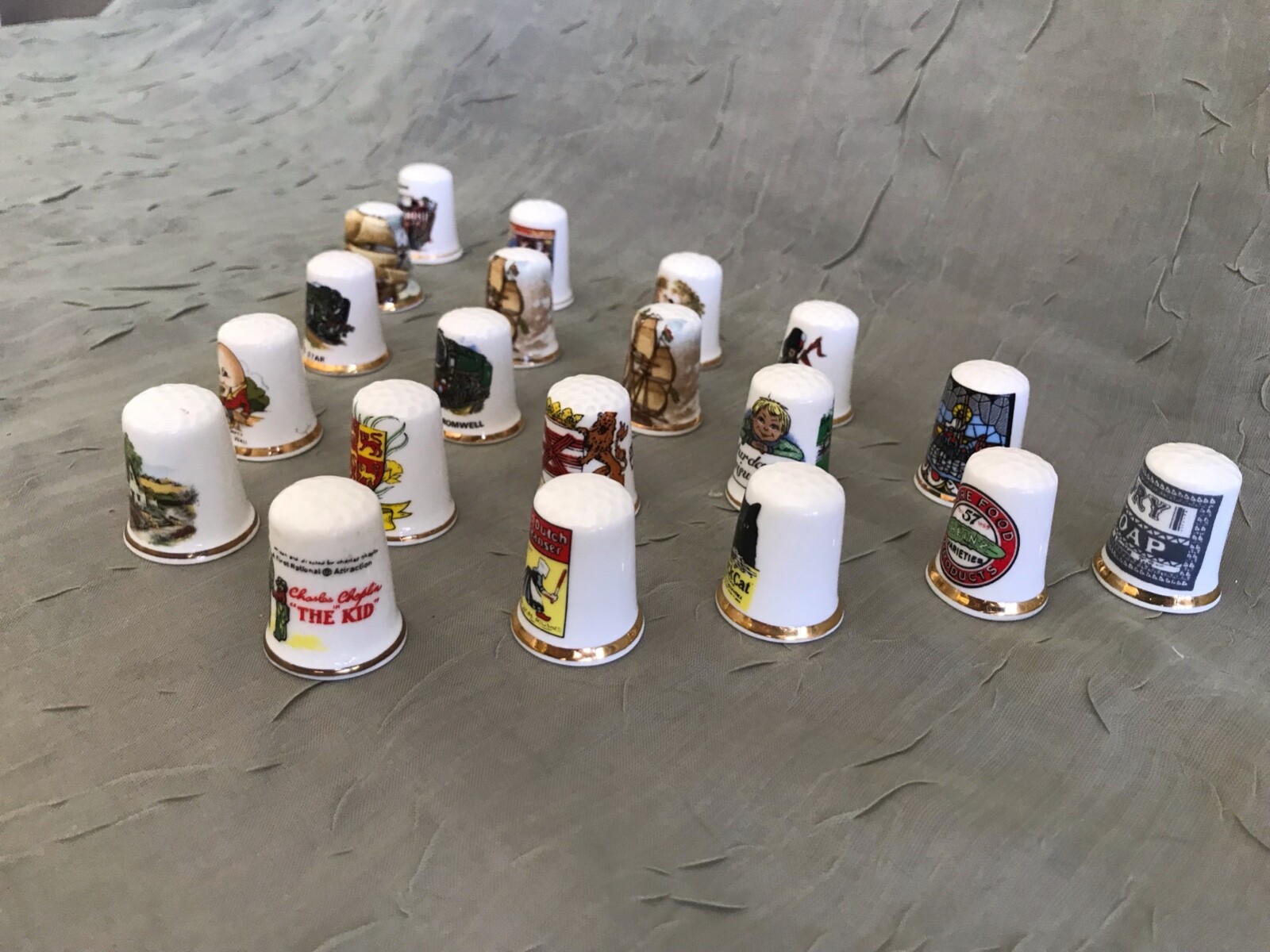 Vintage Thimbles Lot of 20 Gimbel Finsbury Birchcroft Bone China