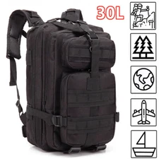 30L Outdoor Military Tactical Backpack Rucksack Camping Hiking Travel Bag Black