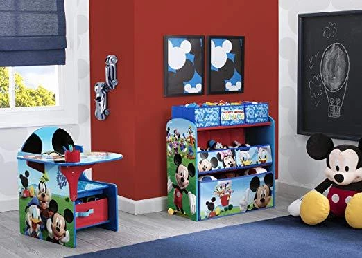 Disney Niños Pequeños Silla Escritorio Mesa Almacenamiento Cubo Mickey Mouse Portavasos   Foto 4 de 4