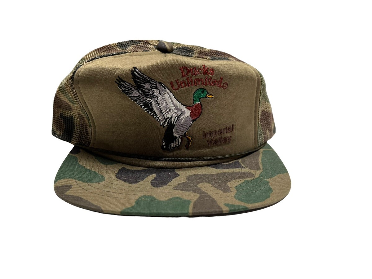 Vtg Embroidered Hunting Ducks Unlimited Imperial Valley Trucker Hat  Snapback Cap