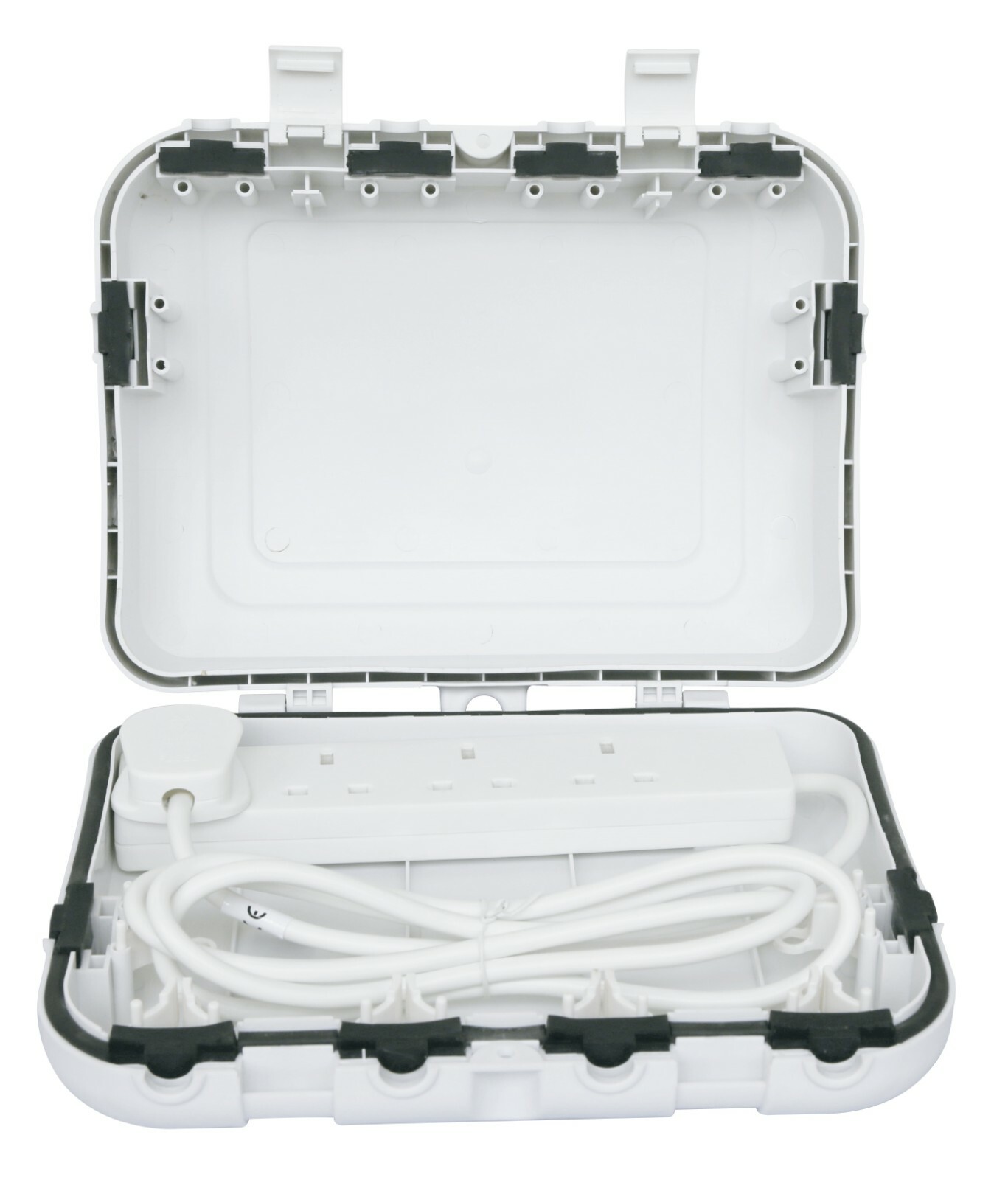 WEATHERPROOF OUTDOOR GARDEN ENCLOSURE BOX + 4 GANG SOCKET 2M EXTENSION LEAD IP64
