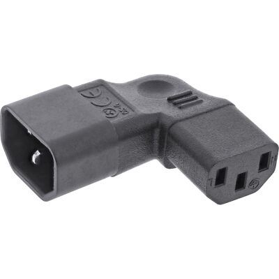1 x InLine Netzadapter IEC 60320 C14  C13 L/R gewinkelt 3pol Kaltgeräte