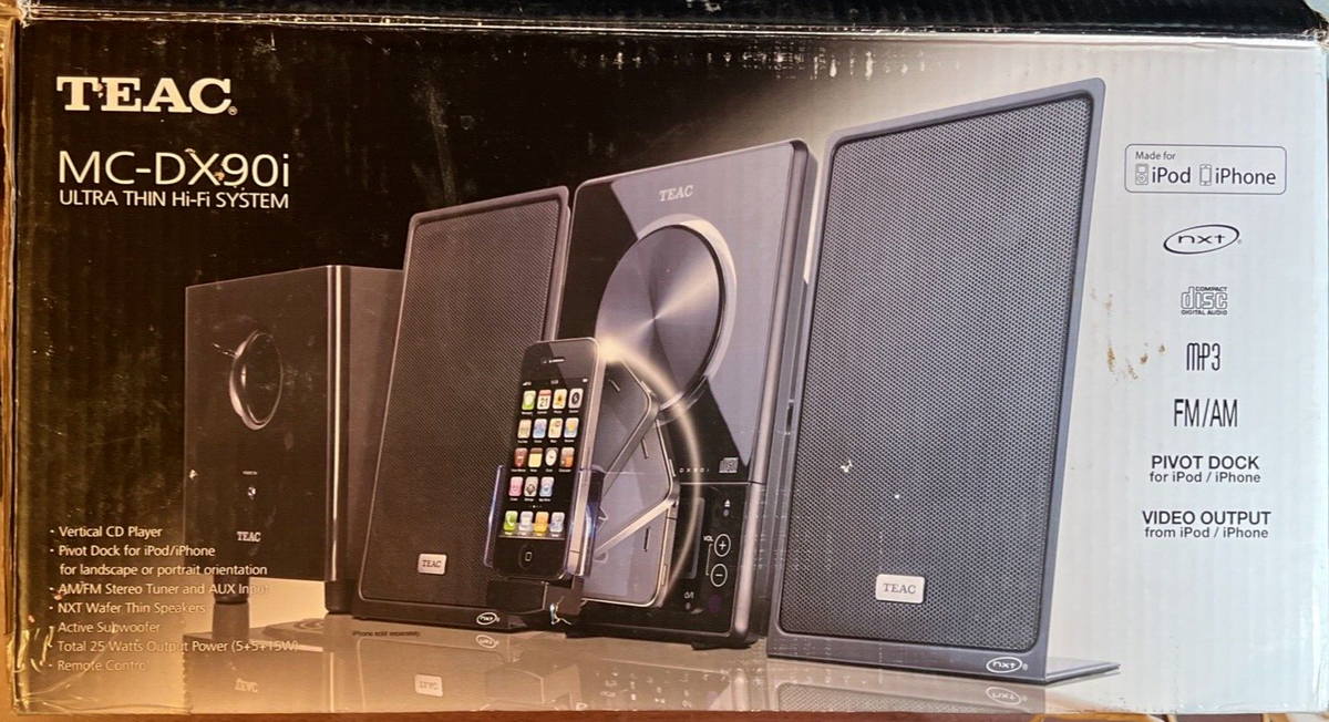 TEAC MC-DX90i Micro Hi-Fi System Subwoofer Speakers with Remote