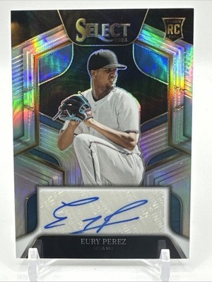Eury Perez 2023 Select Baseball Rookie Signatures Silver Prizm /99 RC Marlins