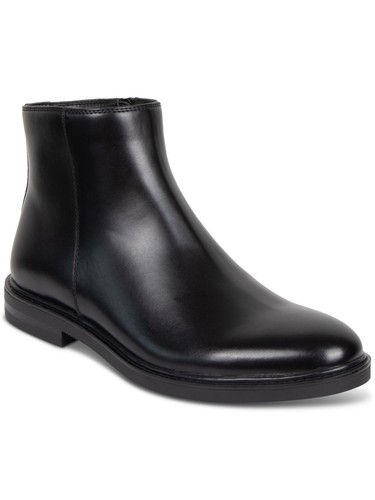 REACTION KENNETH COLE Mens Black Padded Ely Round Toe Block Heel Boots Shoes 8 M