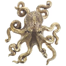 Wakauto Octopus Sculpture Decor Statue,Chinese Metal Brass Tea Pet Octopus De...