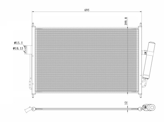 Condenseur climatisation NRF 350490 en aluminium brasé haute performance OE 98052634