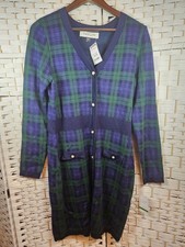 Taylor Womens Plaid Dress Pearl Button Heavy Material Sz L Preppy Work Career