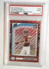 2024 JAYDEN DANIELS COMMANDERS RAITED ROOKIE OPTIC PREVIEW-RED WAVE NO.389 PSA9