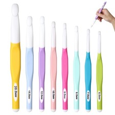 8 Sizes Large Crochet Hooks Set, 20mm 15mm 12mm 10mm 9mm 8mm 7mm 6mm Crochet ...