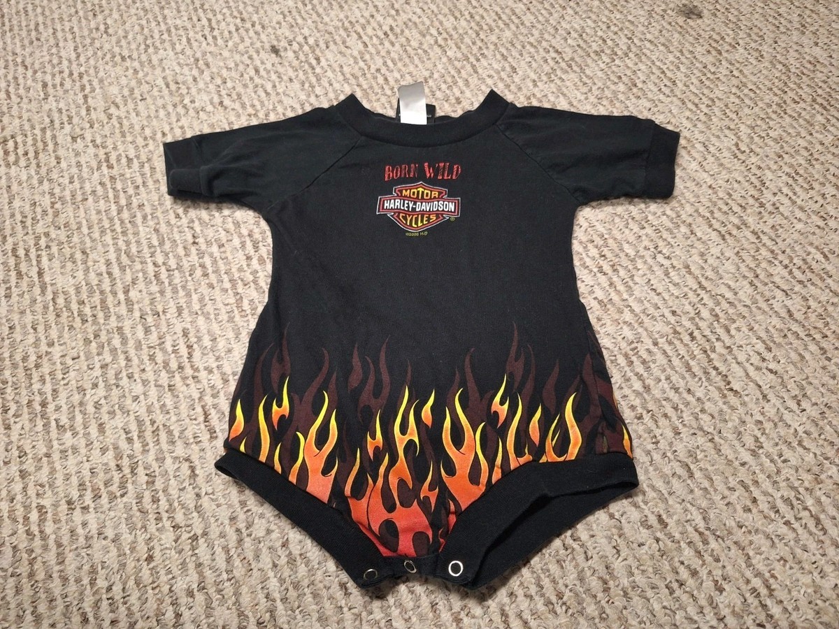 Vintage 00s Y2k Fire Flames Harley Davidson Palm Bay FL 18 Month