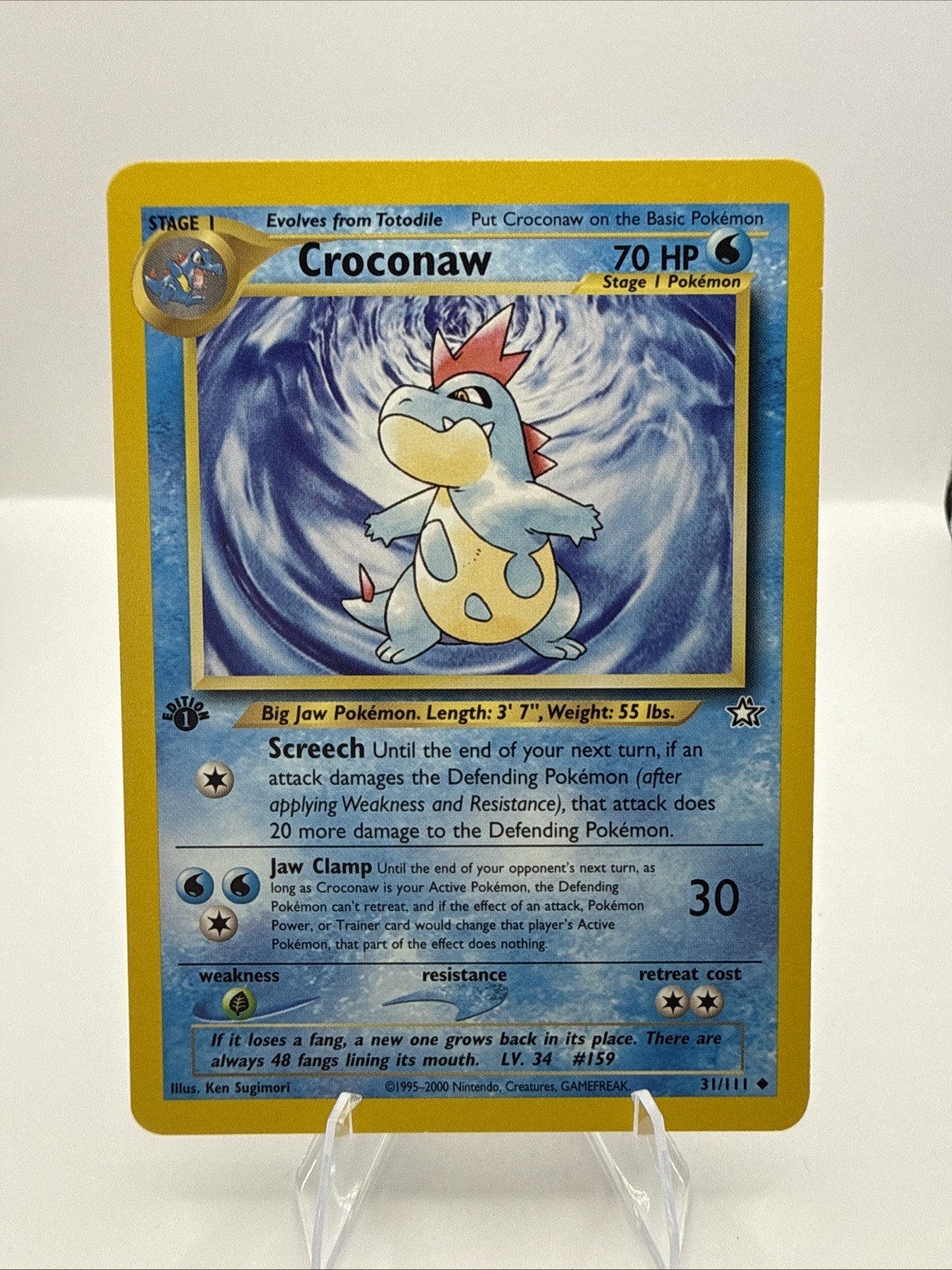 1st Edition Croconaw 31/111 Neo Genesis Pokémon Vintage TCG