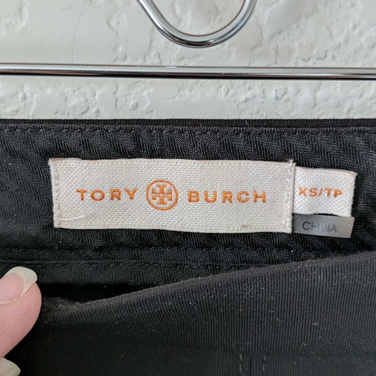 Tory Burch pantaloni skinny neri pantaloni conici gamba skinny ponte donna XS $185