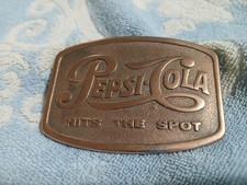 Vintage Pepsi Cola Hits The Spot Metal Belt Buckle 1970s